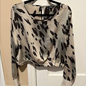 Express Black and Cream Blouse Chic Top